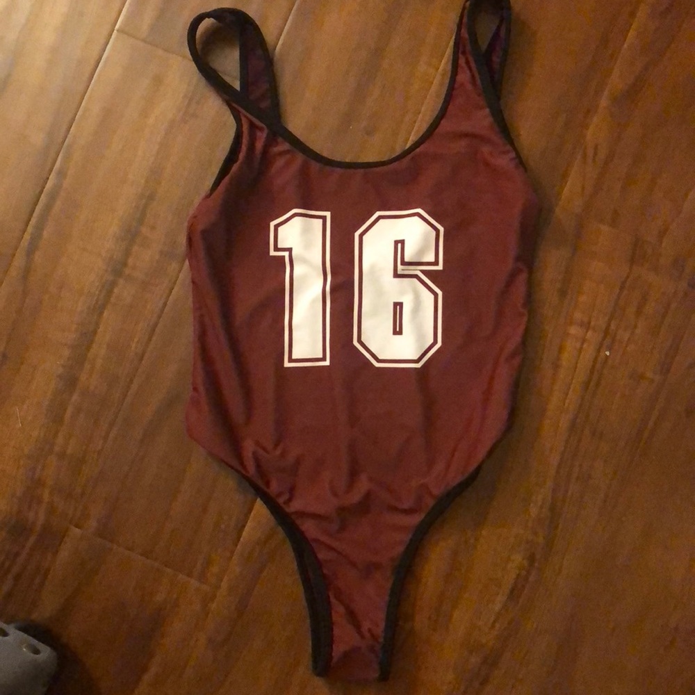 Burgundy Swimsuit/Bodysuit